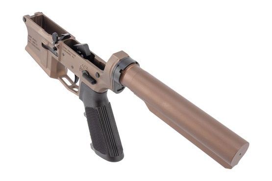 Aero Precision M4E1 Carbine AR-15 Lower Receiver with Kodiak Brown buffer tube